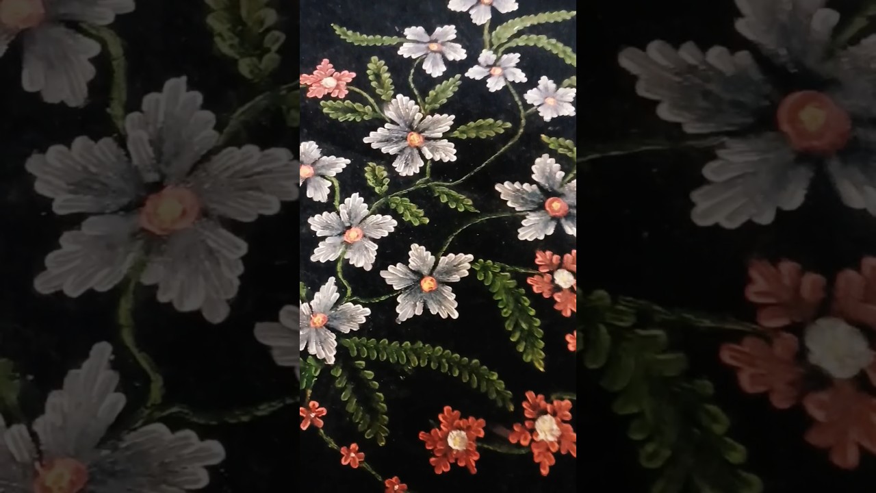 Beautiful nib painting on velvet cloth 