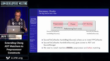 2016 LLVM Developers’ Meeting: J. Trull “Extending Clang AST Matchers to Preprocessor Constructs”