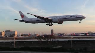 Air China 777-39L(ER) [B-2036] Landing At LAX (Sunset)