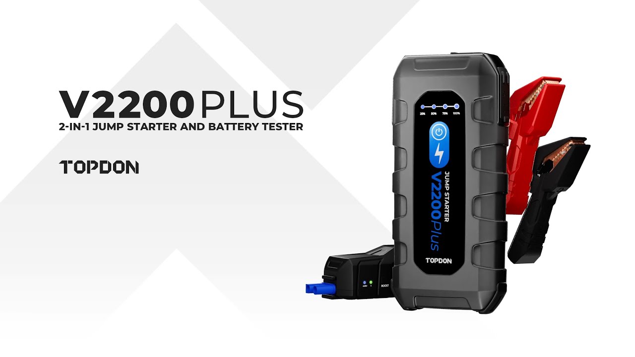 TOPDON V2200Plus 2in1 Jump Starter & Battery Tester YouTube