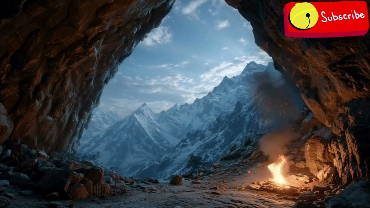 Cave Fireplace with a Stunning View | Calm & Relaxing Atmosphere