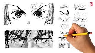 C/S] Types of Manga eyes I've drawn as reference for my students