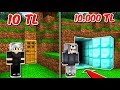 10 TL GİZLİ EV VS 10.000 TL GİZLİ EV! (ZENGİN VS FAKİR) 😱 - Minecraft