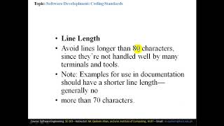 FACULTY051 SE101 KUST20201 L23 V1 Software  Programming Coding Standards Part1