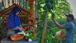 Raw papaya is as delicious as this, cook it for breaking the fast | atmosphere in the village
