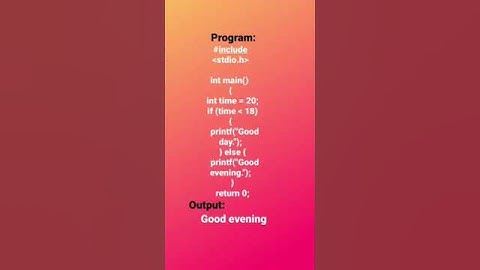 if else Ternary Operator , Easy explain #clanguage