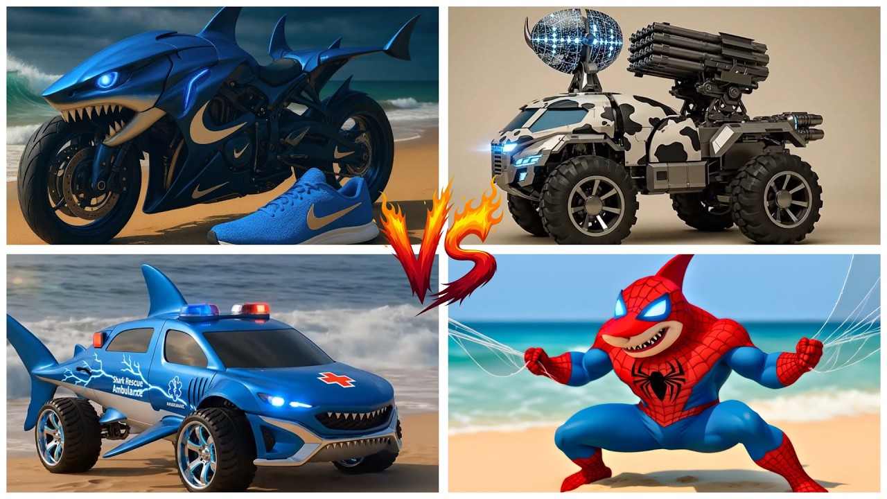 SPIDER MAN 🕷🆚BRAINROT AMBULANCE🆚MISSILE TRUCK🆚MOTORCYCLE - Tiles Hop EDM Rush!