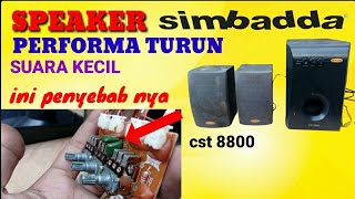 speaker aktif simbadda suara kecil