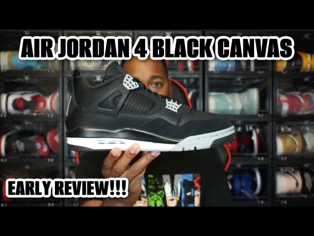 AIR JORDAN 4 BLACK CANVAS REVIEW & ON FEET 