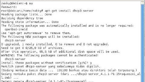 KONFIGURASI DHCP SERVER (Debian 6)