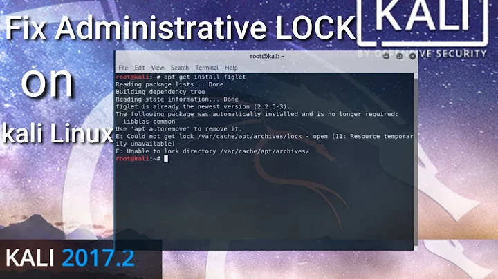 Fixing   E: could not get lock /var/cache/apt/archives/lock  | on kali Linux 2017.2