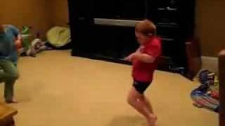 Little HIP Redhaired Boy in Red Shirt DANCING to RAP ... HILARIOUS