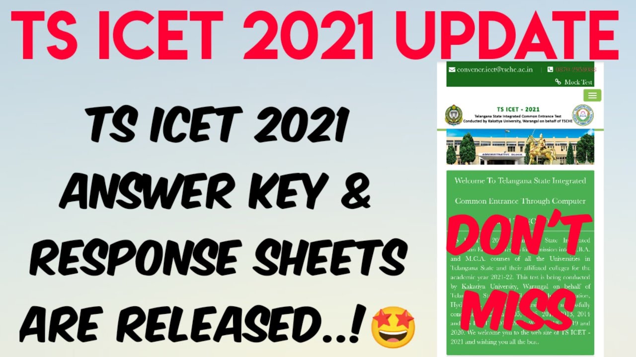 Ts ICET  2021 ANSWER KEY & RESPONSE SHEETS ARE RELEASED // CHECK IT NOW