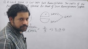 a solid sphere is cut into two hemispheres the ratio of the surface area of sphere to that of two he