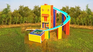 [Full Build] Build Bamboo Resort &amp; J-Shaped Pool With 1 M Dollar Water Slide Park Around Resort