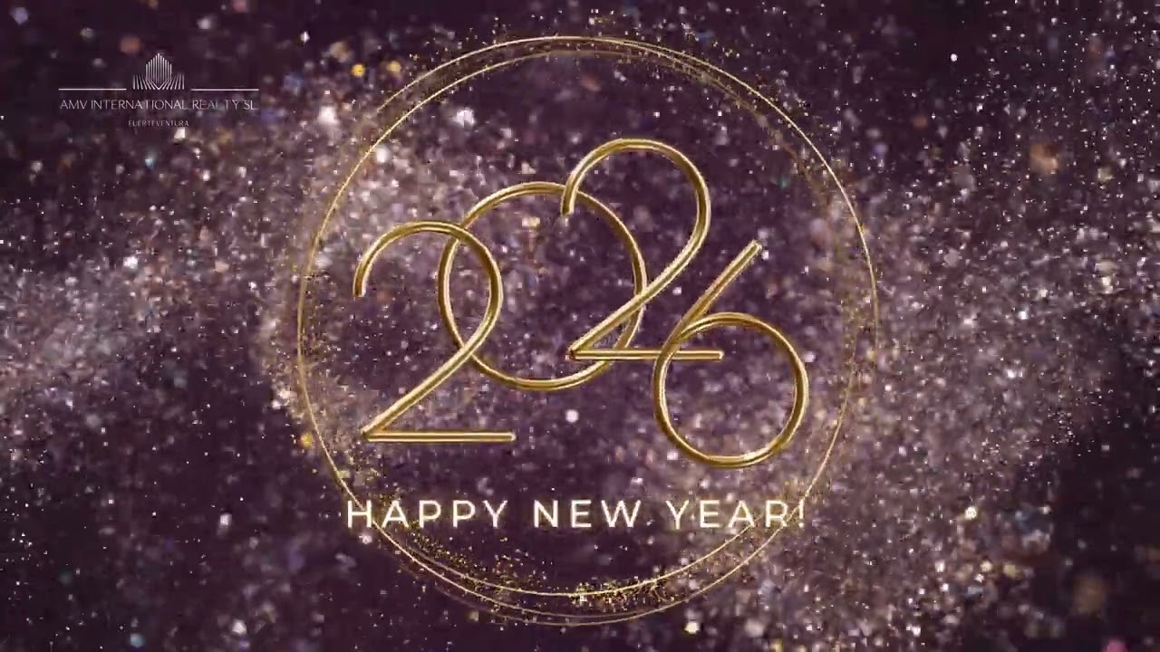 Feliz Año Nuevo 2026 – Saludos cordiales de AMV INTERNATIONAL REALTY Fuerteventura