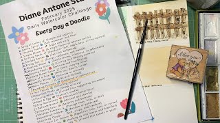 Raindrop Patterns - Every Day A Doodle (Feb. ‘25) Diane Antone Studio Daily Watercolor Challenge