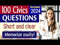 Full update 2024 official 100 civics questions  answers easy answers us citizenship interview