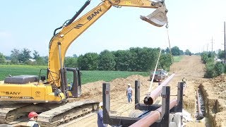 The Sany Sy235 Excavator Working On Pipeline- Sany Excavators