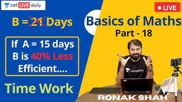 CAT Primer | Basics of Quants | Part 18 | Time and Work | Ronak Shah