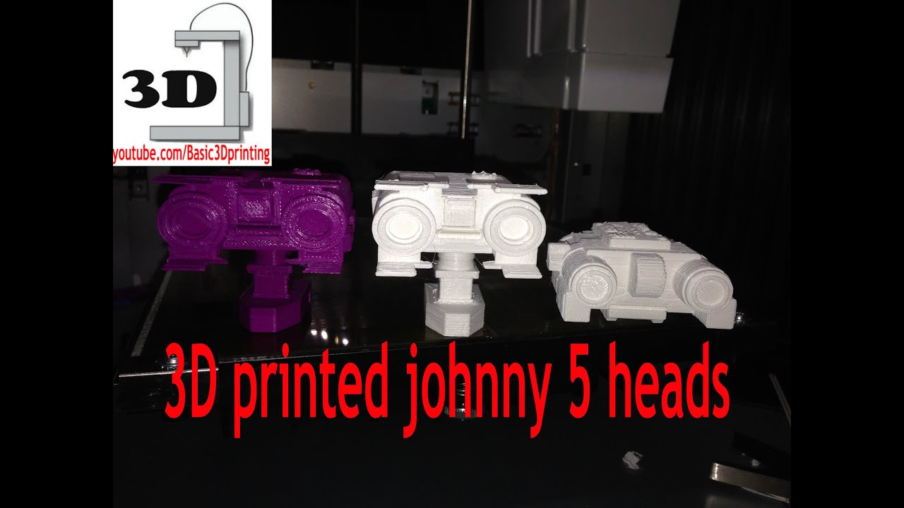 3D printed johnny 5 head's on a xyz printer da Vinci 3D Printer - YouTube