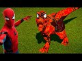 (Jurassic World Evolution🌍) T-Rex Spiderman,Spiderman I-Rex,Thanos,Captain America Fight