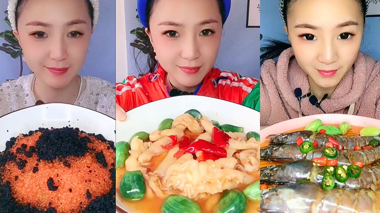 Seafood Plates with Fish Roe, Chili Peppers, and Fresh Shrimp #91