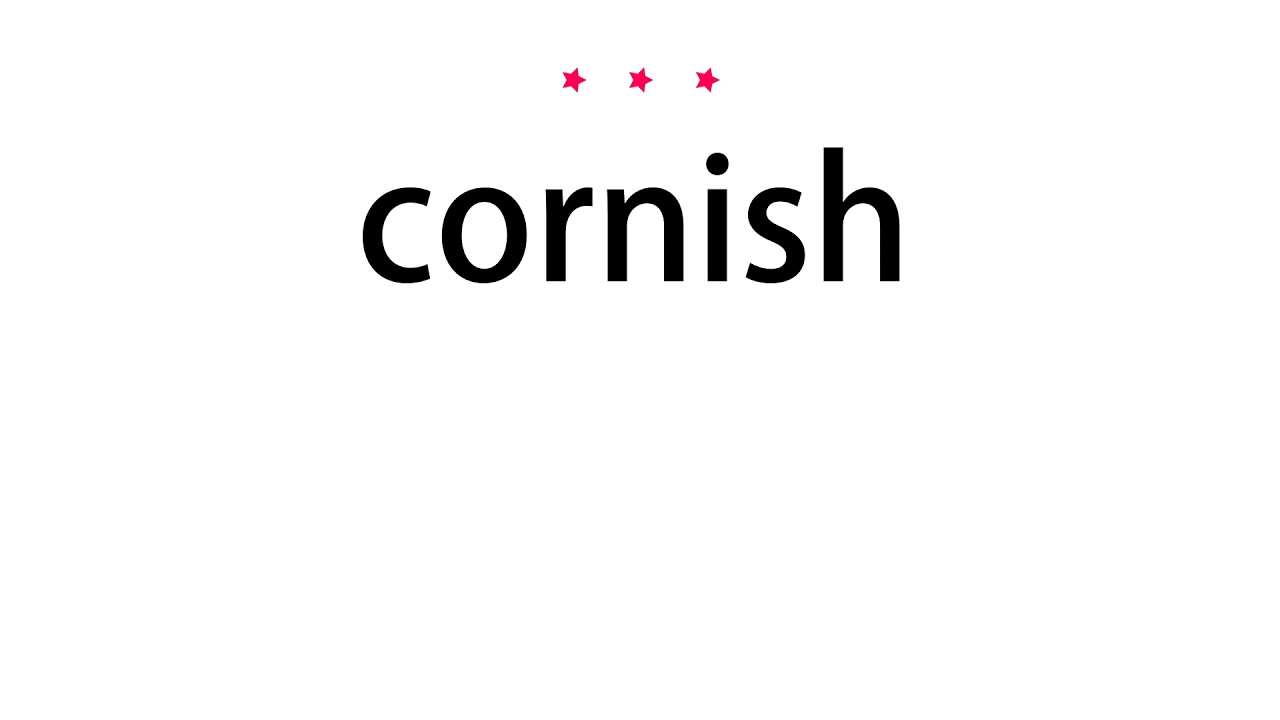 How to pronounce cornish Vocab Today YouTube