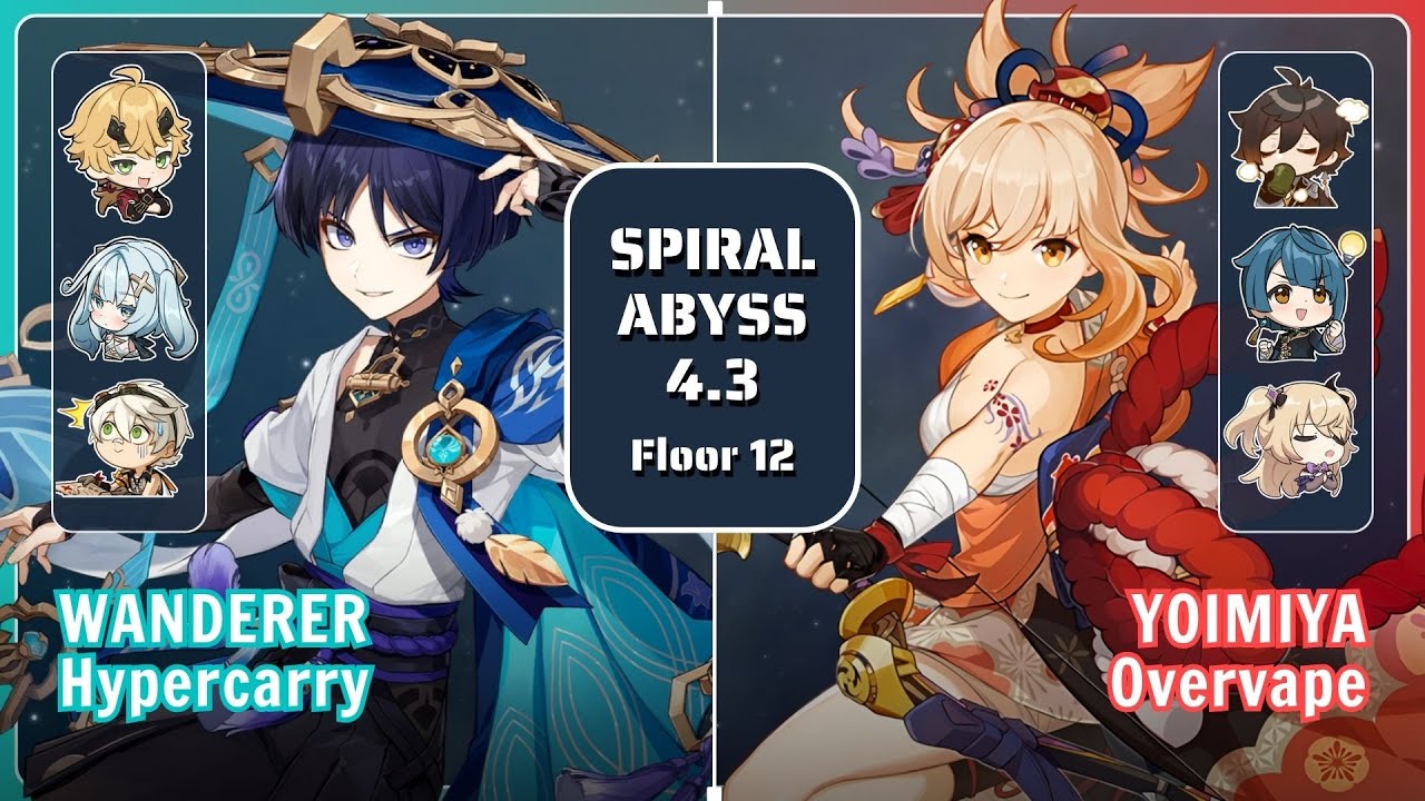 C0 WANDERER Hypercarry & C0 YOIMIYA Overvape | Spiral Abyss 4.3 | Genshin Impact
