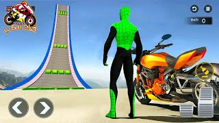 لعبة سباق موتورات سبيدرمان الرجل العنكبوت الاخضر#4.Superhero Bike Stunt GT Racing - Mega Ramp Games screenshot 5