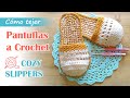 [ENG Sub] Pantuflas cómodas a crochet - How to crochet House Slippers -Spike Stitch - Chinelas