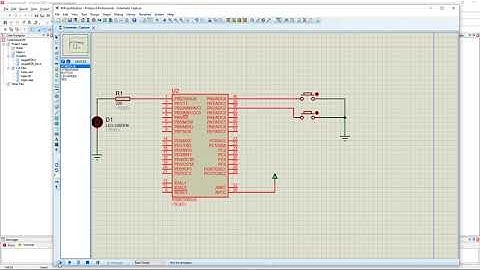 simulasi LED pushbotton arduino AVR proteus