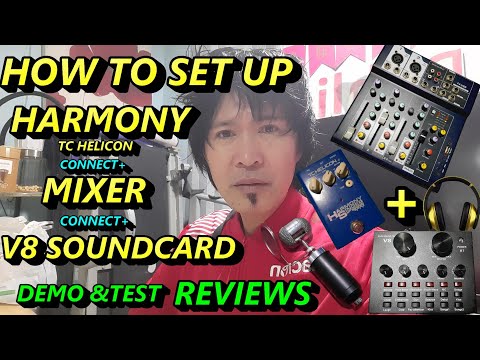 HOW TO SET UP TC HELICON HARMONY SINGER2 CONNECT TO MIXER + V8 SOUNDCARD(TAGALOG)FULL SET UP DEMO