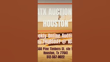 ATX Auctions Houston              4660 Pine Timbers           Houston, TX 77041  atxsat.hibid.com