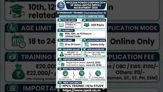 NPCIL KKNPP Recruitment 2026 Out. Kudankulam Nuclear PowerPlant Recruitment #npcil #govtjobs #jobs