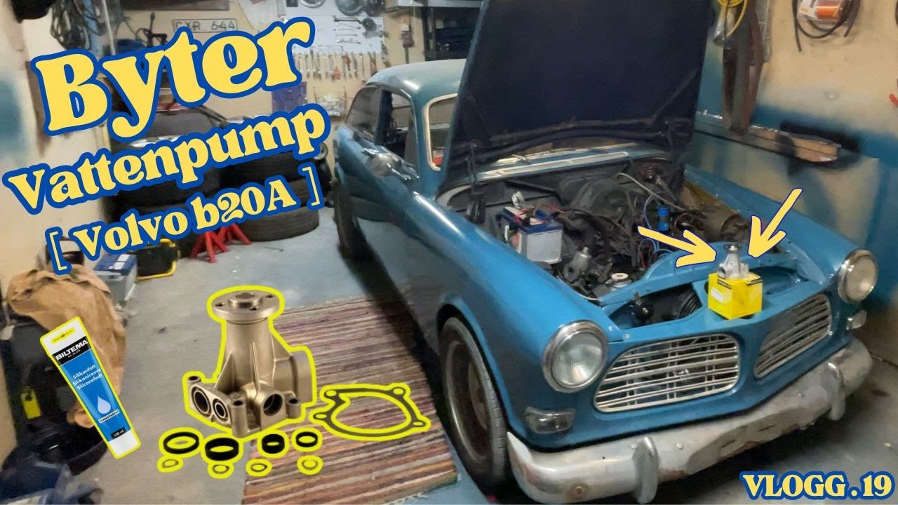 Byter vattenpump på B20 ... Volvo Amazon 1967 (Volvo P130) Vlogg.19