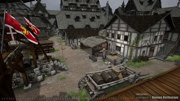 Medieval Village | Scenery Demo | Beneos Battlemaps Animated RPG Maps