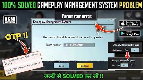 Bgmi mobile number verification problem | Bgmi gameplay management error | Bgmi mobile number error