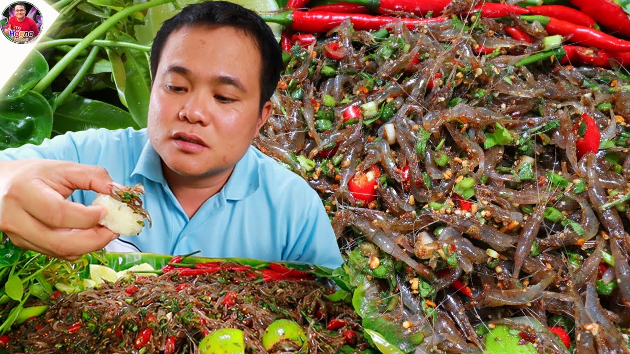 ก้อยกุ้งเต้นด่องแด่ง สดจากสระตัวใสๆ แกล้มใบกอกอ่อนแซ่บๆ คักหลายคือเก่า