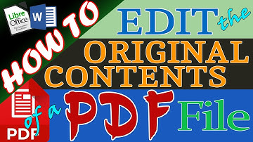 HOW TO Edit PDF File | Document, Text, Image | Word | LibreOffice | Batacnology