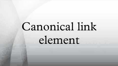 Canonical link element
