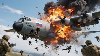 2 minutes ago! A Russian C-130J aircraft carrying 5,000 North Korean troops was shot down by a US F-