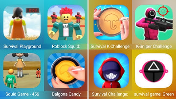 Survival Playground, Roblock Squid, Survival K Challenge, K Sniper Challenge, Squid Game 456