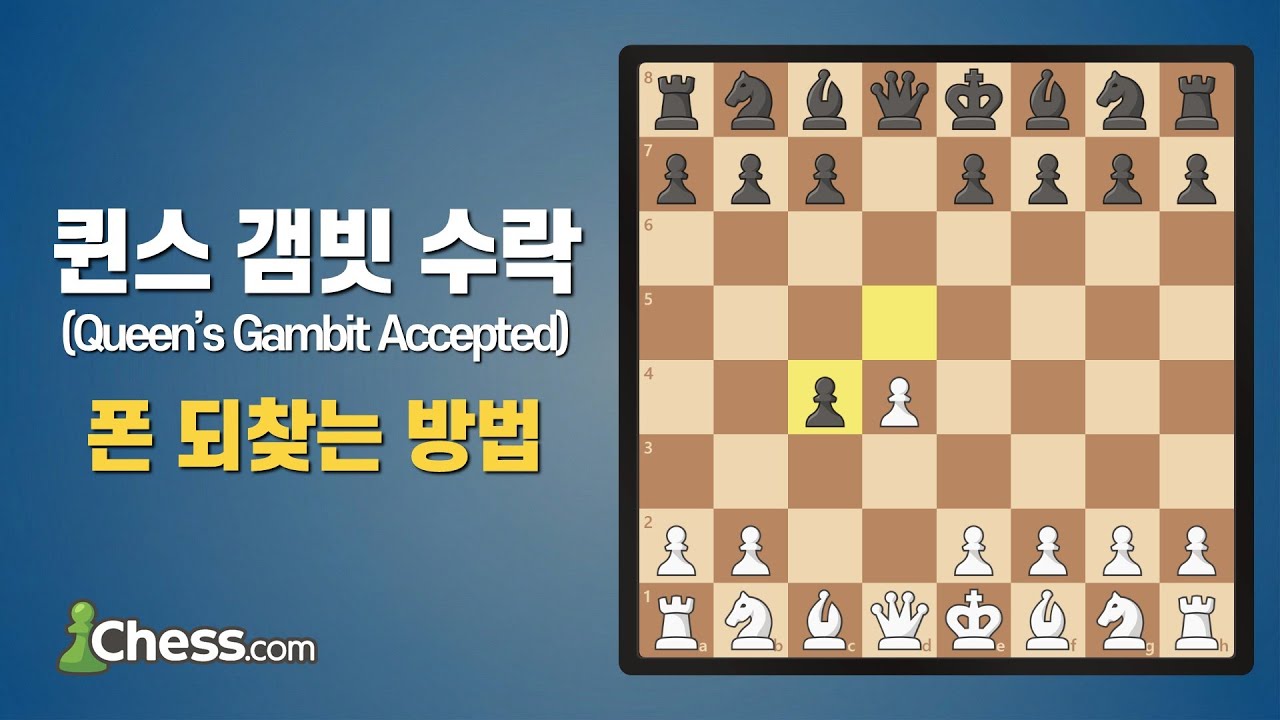 퀸스 갬빗에서는 공짜로 잡힌 폰을 어떻게 되찾을까?