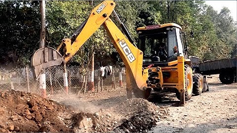 JCB Backhoe 3DX Super Machine Making A New Drain - JCB Road Construction Video