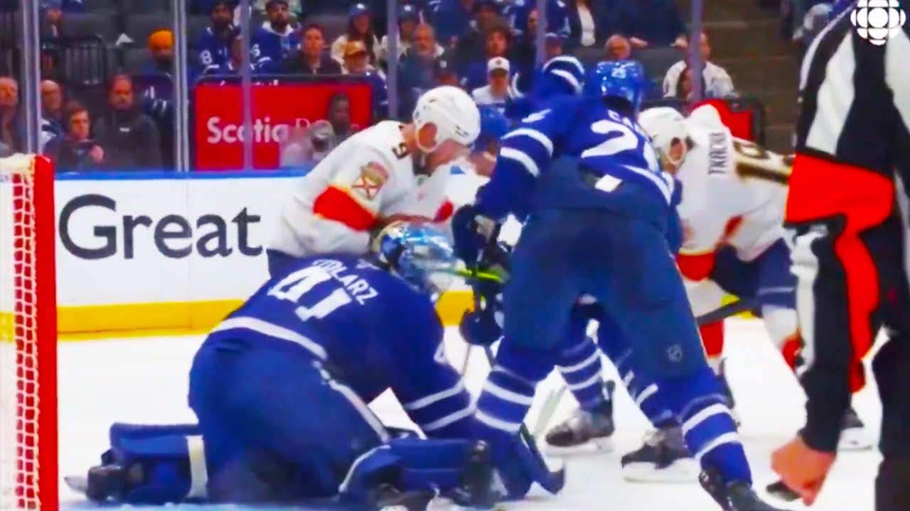Anthony Stolarz Head Injury After Sam Bennett Hit | Maple Leafs vs Panthers 2025 NHL Playoffs