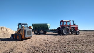 Loading and spreading Lime