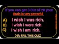 Mixed English grammar test ✨🇱🇷 If you Can get 3 Out of 20 your Brain is very powerful