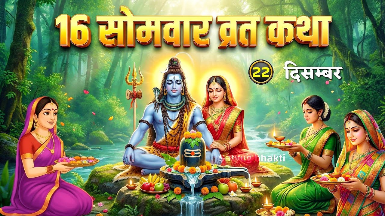 🌼16 सोमवार व्रत की असली कथा | सोमवार की पावन व्रत कथा | Mahadev Ki Kripa | Somvar Vrat Katha |🌼