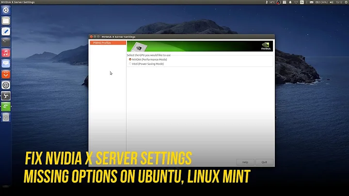 How Do I Fix NVIDIA X Server Settings Only Showing Prime Profiles (Missing Options) on Ubuntu